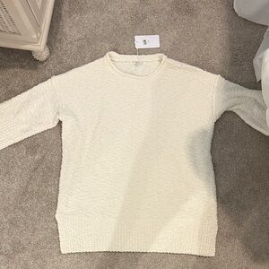Elegant Cream Crew Neck Sweater